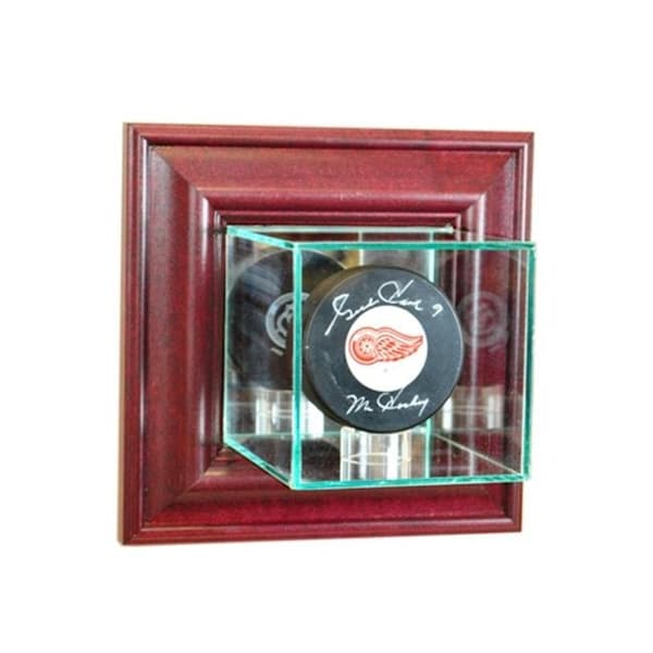 Perfect Cases Perfect Cases WMPUC-C Wall Mounted Single Puck Display Case; Cherry WMPUC-C - main